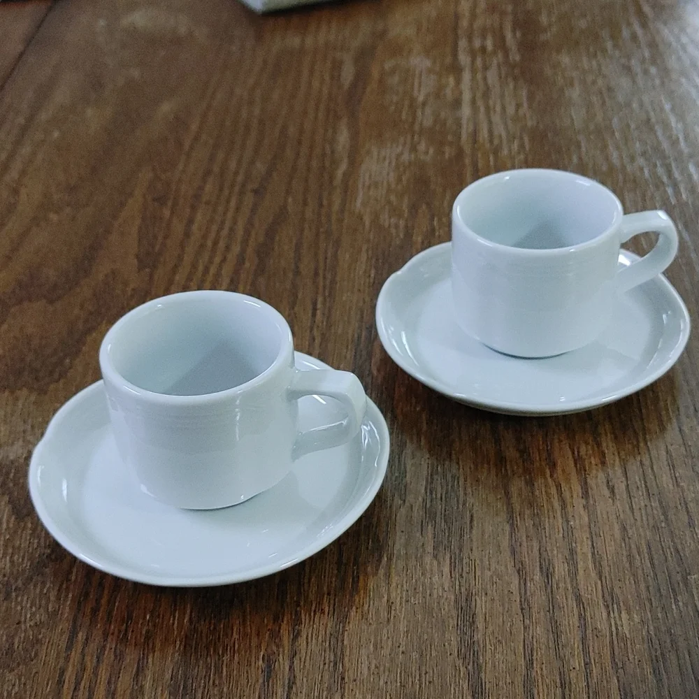 Vintage 4 Pcs White Bareuther Bavaria Demitasses Cup & Saucer